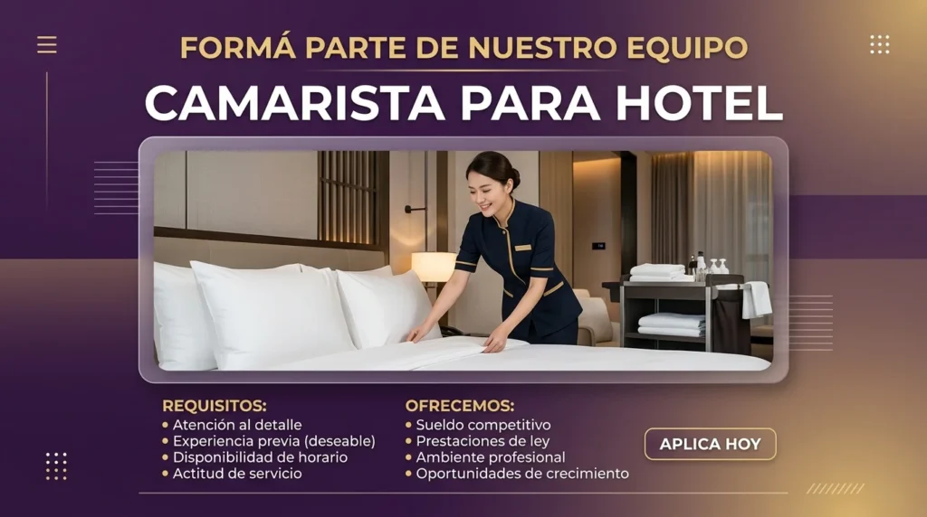 CAMARISTA PARA HOTEL